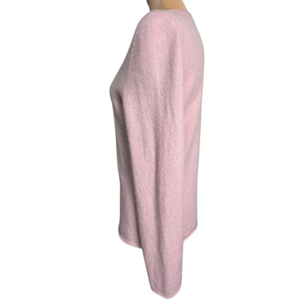 Prive 100% Cashmere Light Pink V-Neck Sweater Rolled Sleeves & Hem Size L EUC - Picture 3 of 7